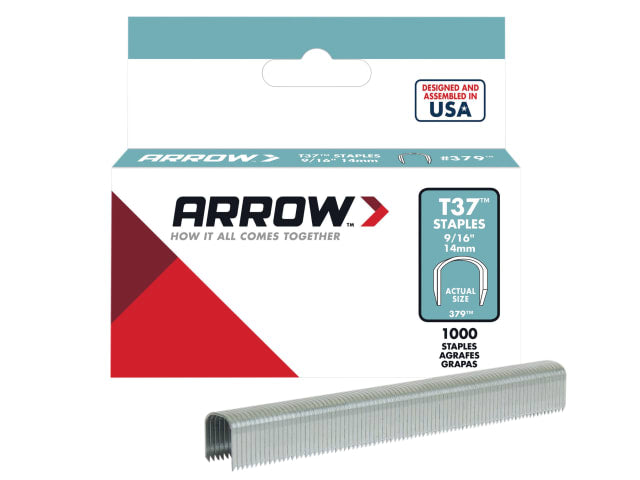 T37 Staples 14mm (9/16in) Box 1000