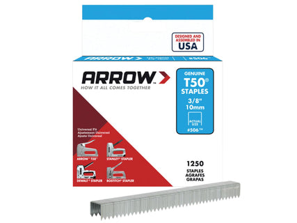T50 Staples 10mm (3/8in) Box 1250