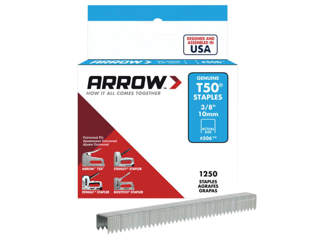 T50 Staples 10mm (3/8in) Box 1250