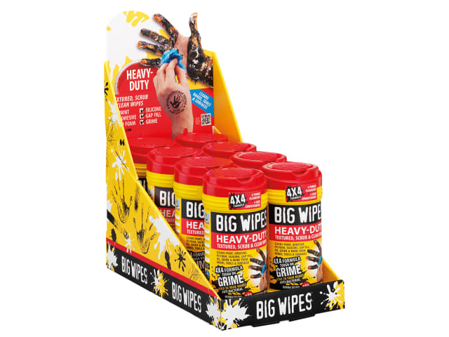 4x4 Heavy-Duty Cleaning Wipes CDU 16 x Tub of 80