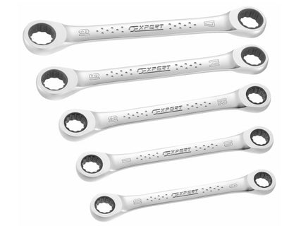 Double Ring Ratchet Spanner Set, 5 Piece