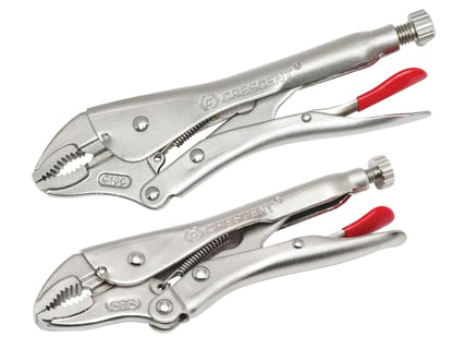 Curved Jaw Locking Pliers with Wire Cutter Set 2 Piece