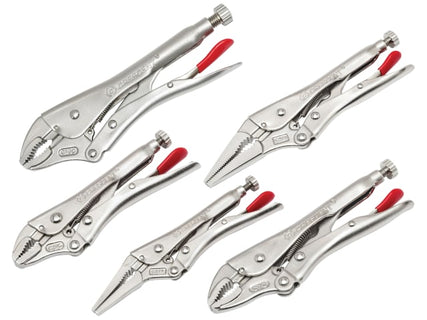 Locking Pliers with Wire Cutter Set, 5 Piece