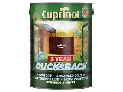 Ducksback 5 Year Waterproof for Sheds & Fences Autumn Brown 5 litre