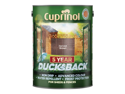 Ducksback 5 Year Waterproof for Sheds & Fences Harvest Brown 5 litre