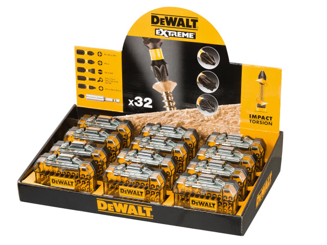 Display of 12 Flex Torque Impact Bit Sets, 32 Piece