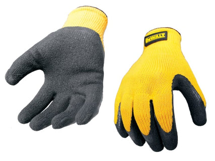DPG70L Yellow Knit Back Latex Gloves - Large