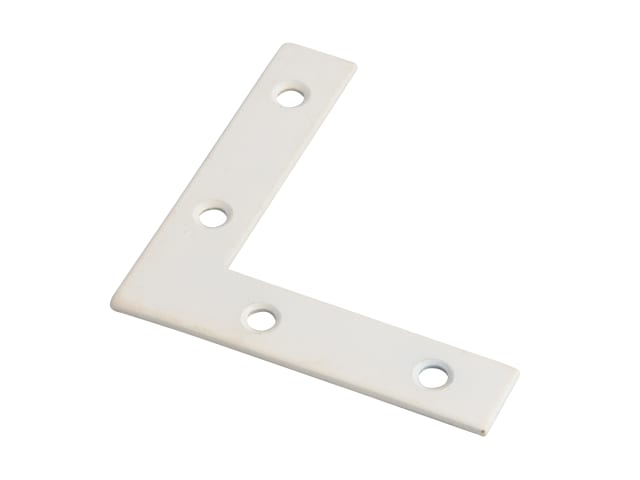 Corner Plates White 75mm (Pack 10)