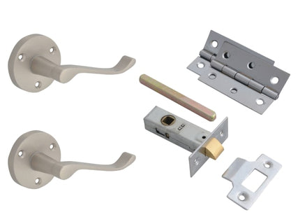 Door Pack - Scroll Lever On Rose Satin Chrome Finish