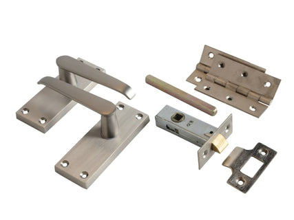 Victorian Straight Door Pack Satin Chrome Finish