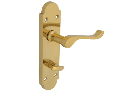 Backplate Handle Bathroom - Gable Brass Finish