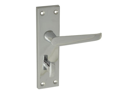 Backplate Handle Bathroom - Straight Chrome Finish 150mm