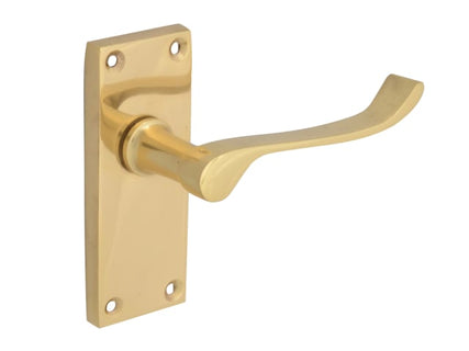 Backplate Handle Latch -Scroll Victorian Brass Finish 102mm
