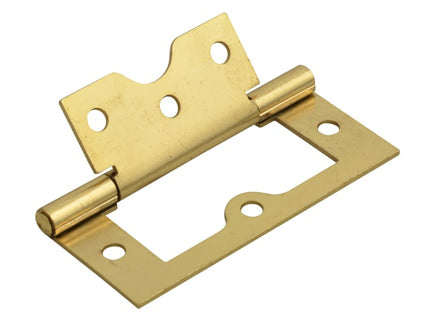 Flush Hinge Brass Finish 75mm (3in) (Pack 2)