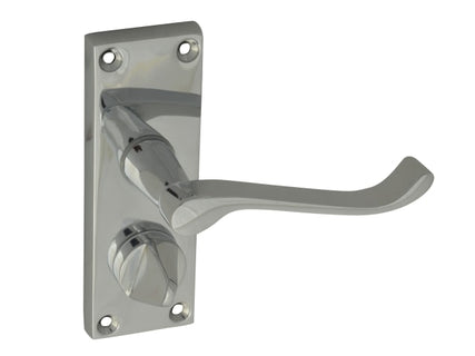 Backplate Handle Privacy - Scroll Chrome Finish 102mm
