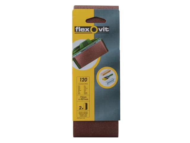 Cloth Sanding Belts 457 x 75mm Fine 120G (Pack 2)
