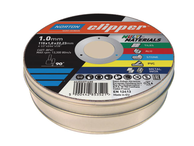 Clipper® Multi-Materials Cutting Discs 115 x 22.23mm (Pack of 10)