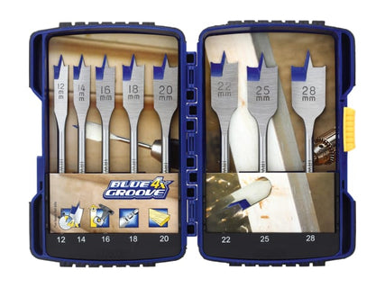 Blue Groove 4X Flat Bit Set, 8 Piece