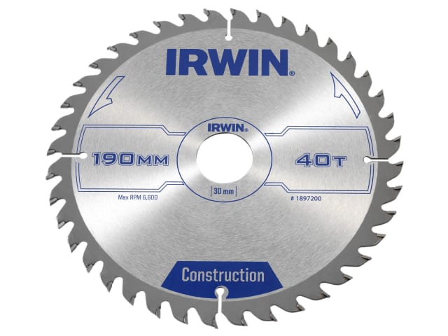 Construction Circular Saw Blade 190 x 30mm x 40T ATB