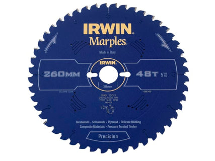 Marples Mitre Circular Saw Blade 260 x 30mm x 48T ATB/Neg