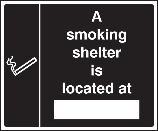 Smoking shelter located at (white/black)