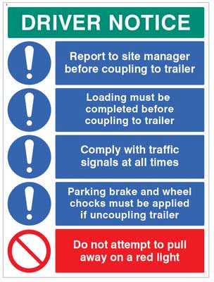 Driver notice Coupling to trailer…