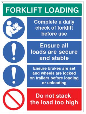 Forklift Loading Daily checks, secure loads…