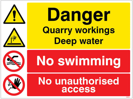 Danger Quarry workings, deep water, no swimming, keep out