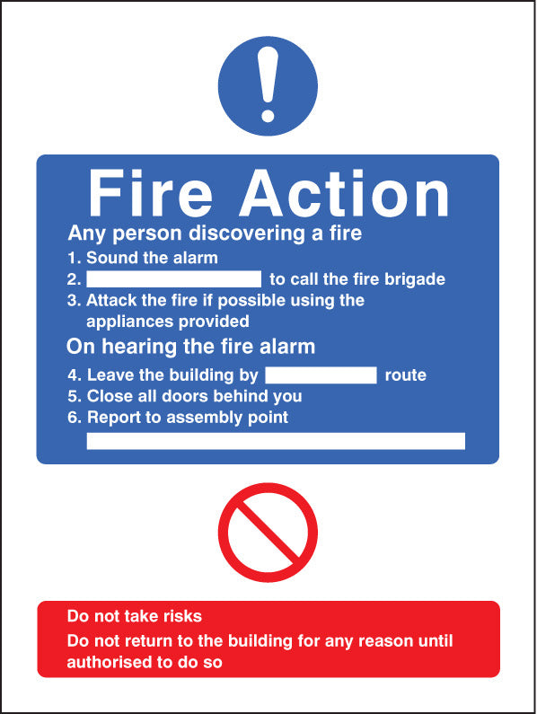 General fire action adapt-a-sign 215x310mm