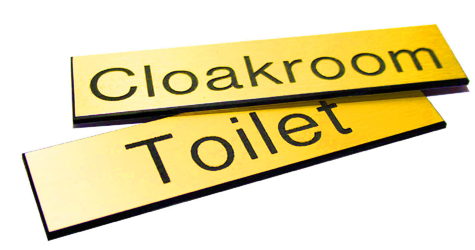 Engraved Sign with adhesive backing - 100x75mm Black text on yellow