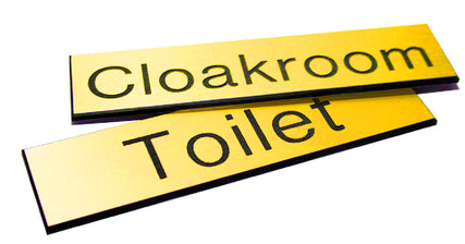 Engraved Sign with adhesive backing - 35x70mm Black text on yellow