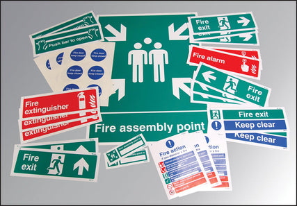 Fire safety signs kit - rigid value pack (save 20%)