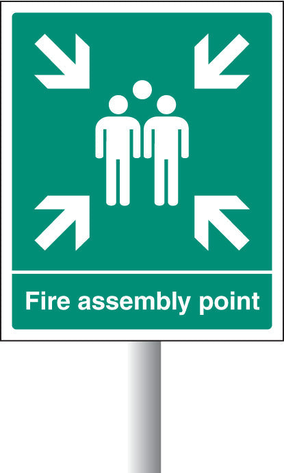 Fire assembly point aluminium c/w channel 250x300mm