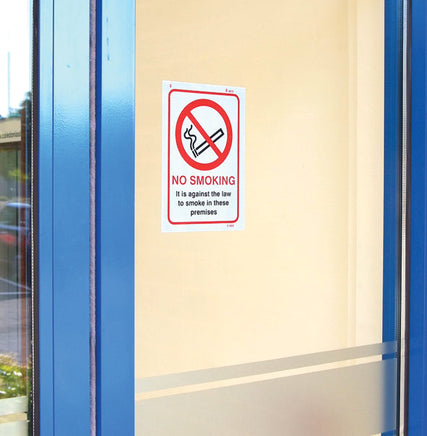 No Smoking against the law to smoke in premises A5 (face sav)