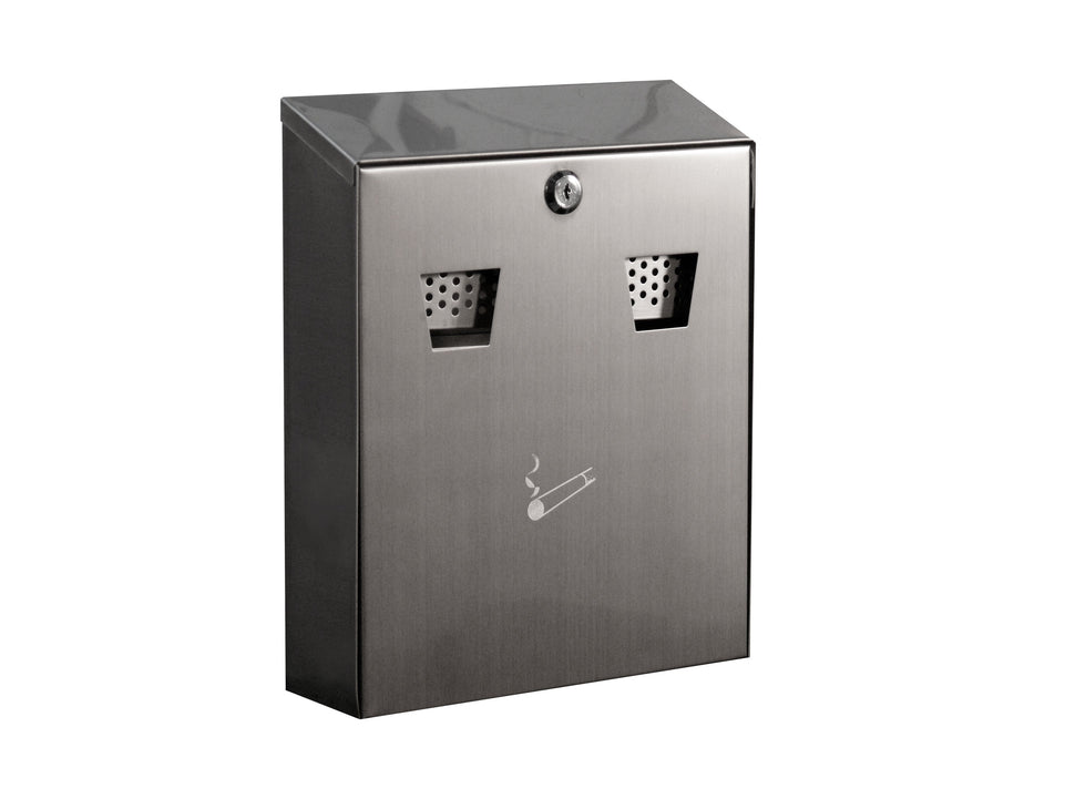 Wall mounted stainless steel cigarette bin