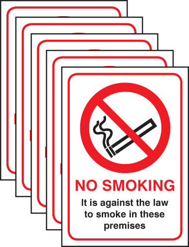 No smoking English Law (pack of 5) SAV A5