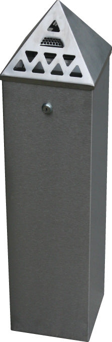 Floor standing cigarette bin 800mm highx200x200mm base