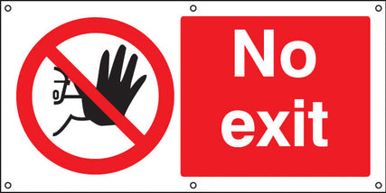 No exit banner c/w eyelets 1270x610mm