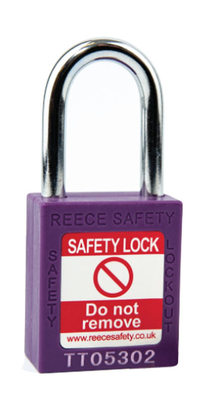 Safety Lockout Padlock, Keyed Different, Purple