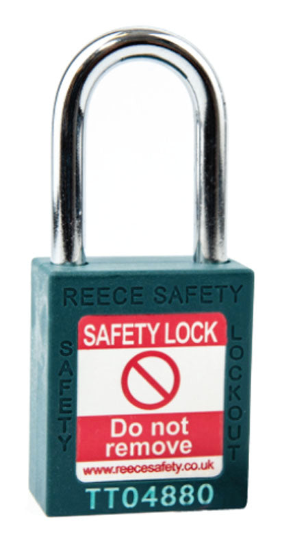 Safety Lockout Padlock, Keyed Different, Teal