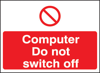 Computer do not switch off 35x25mm self adhesive