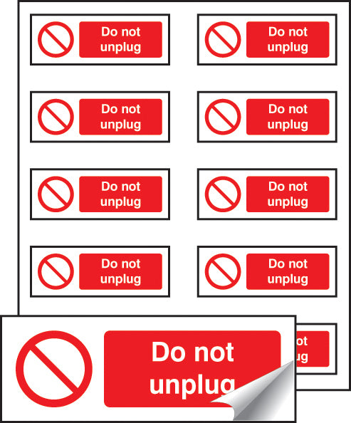 Do not unplug sheet of 10 labels 40x18mm