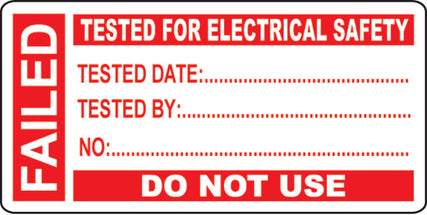 250 PAT Test Write On Labels - Failed 50x25mm