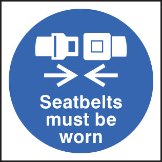 Seatbelts must be worn (external)