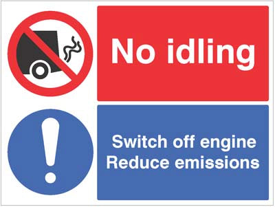 No idling, Switch off engine Reduce emissions