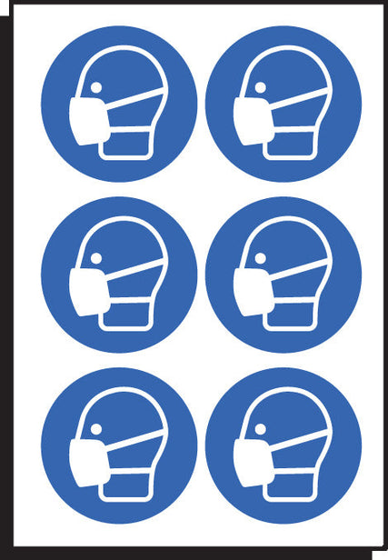 Mask symbol 100mm dia - sheet of 6