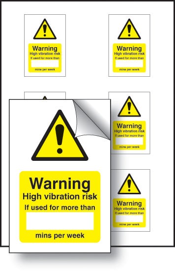 High vibration risk if used minutes/per week - sheet of 6