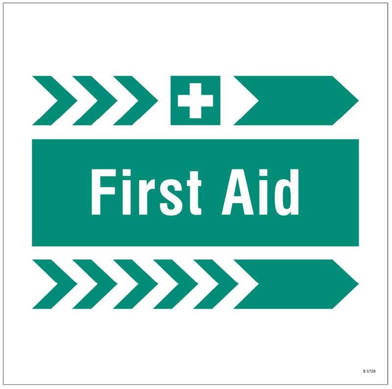 First aid, arrow right site saver sign 400x400mm
