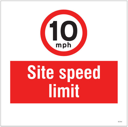 10mph Site speed limit, site saver sign 400x400mm