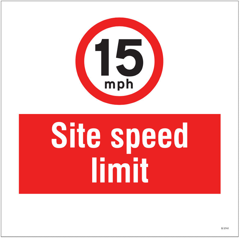 15mph Site speed limit, site saver sign 400x400mm
